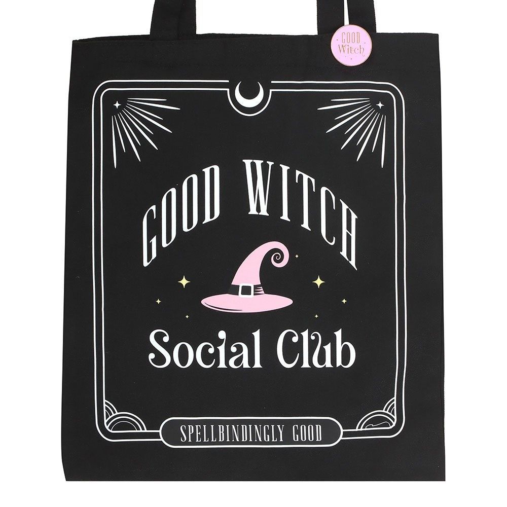 Something Different - Good Witch Social Club Polycotton with Pin Badge Tragetasche - Mehrfarben